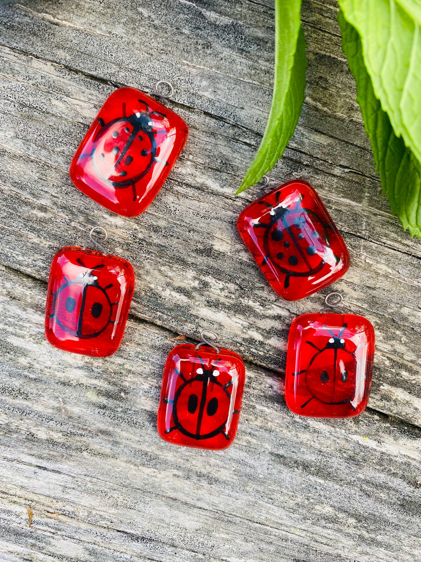 Lady Bug Glass Charm Tea Infuser