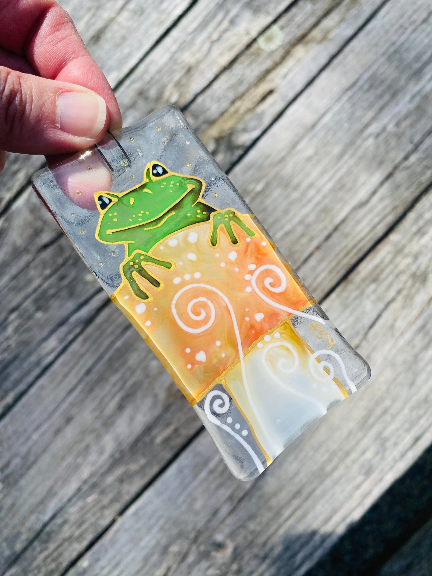 Little Frog and Mushroom Sun Catcher