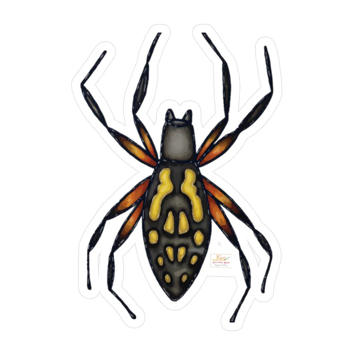 Creepy Black & Yellow Spider Stickers