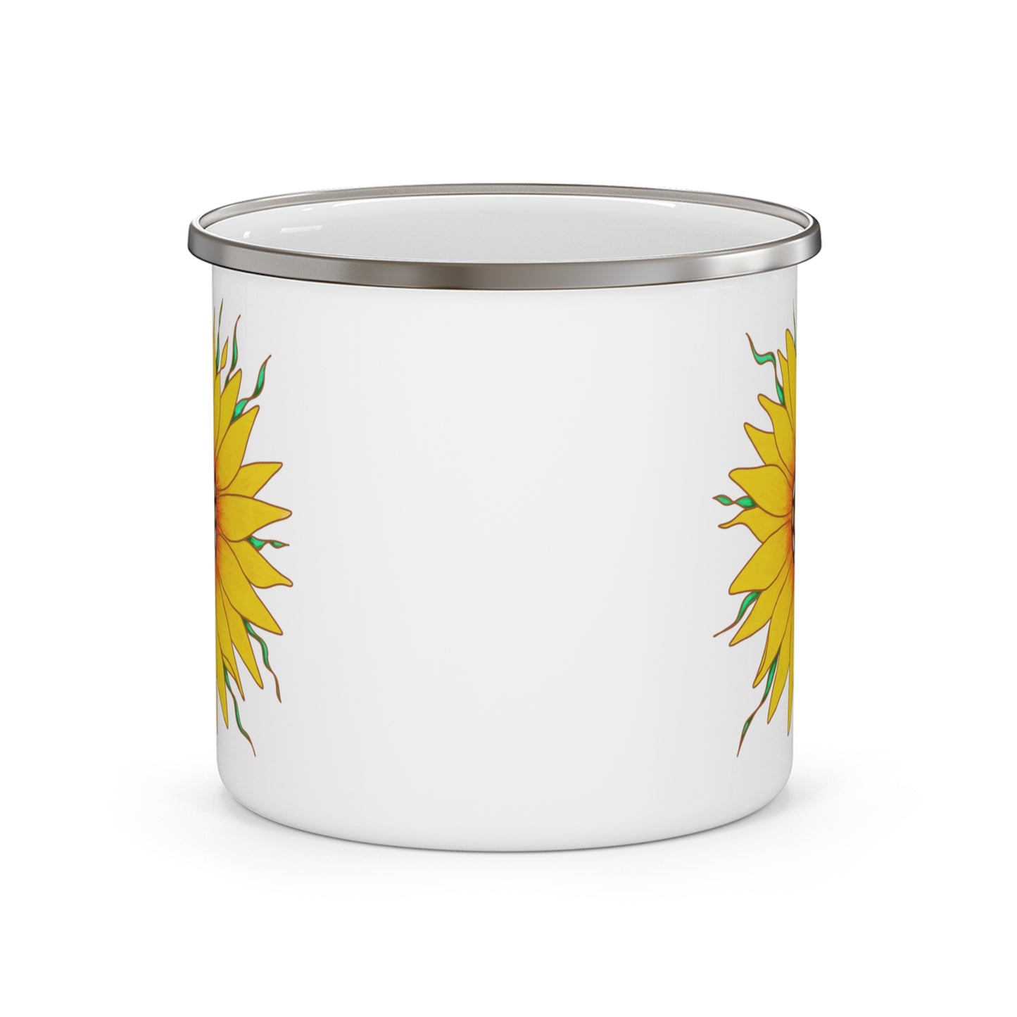 Sunflower Enamel Camping Mug