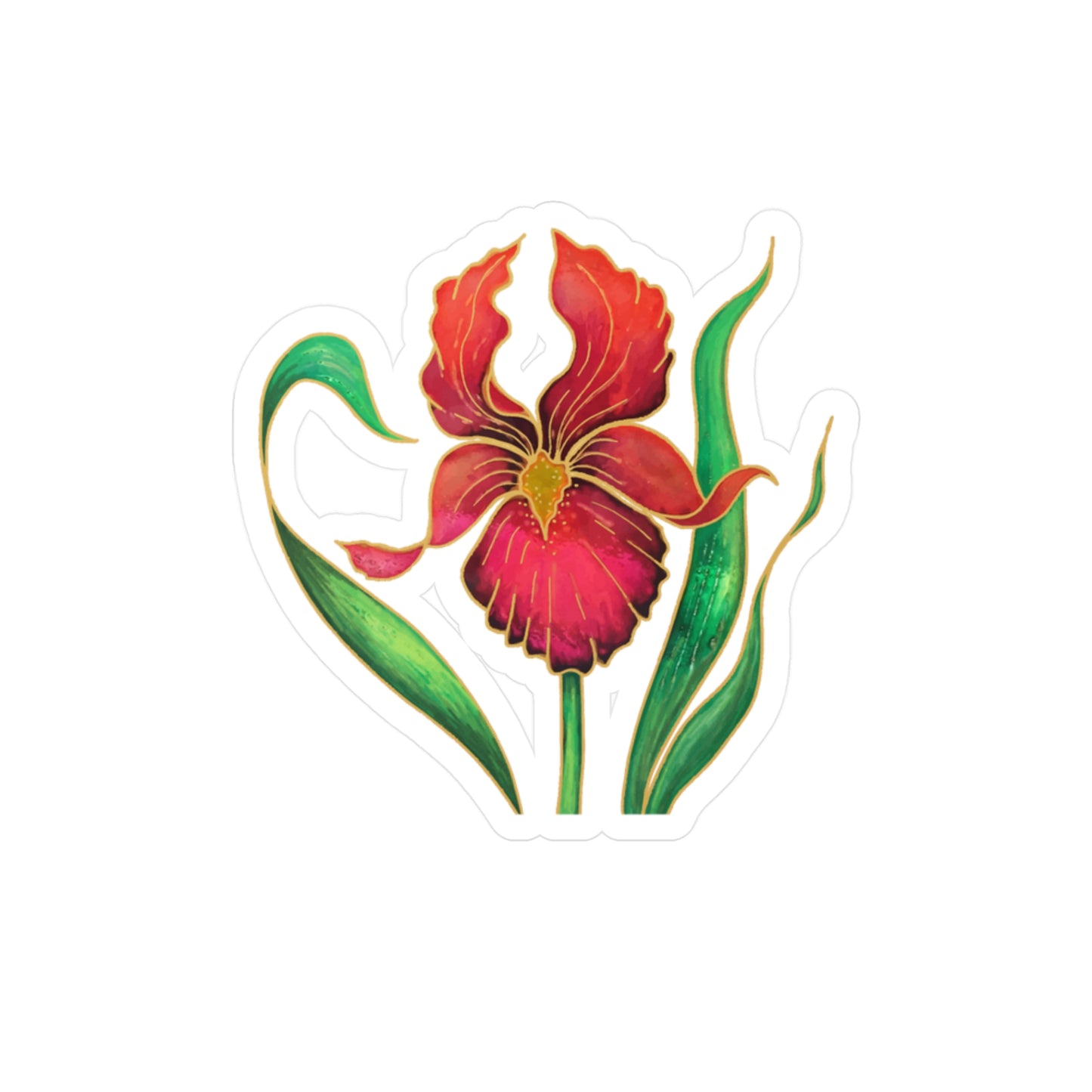 Red Iris Kiss-Cut Vinyl Decals