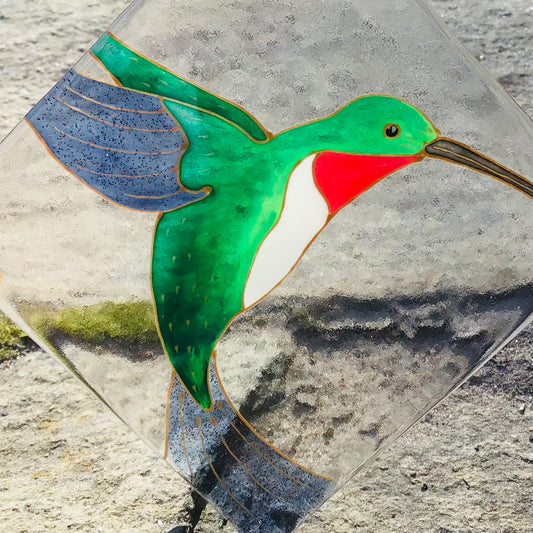 Ruby Throated Hummingbird Sun Catcher