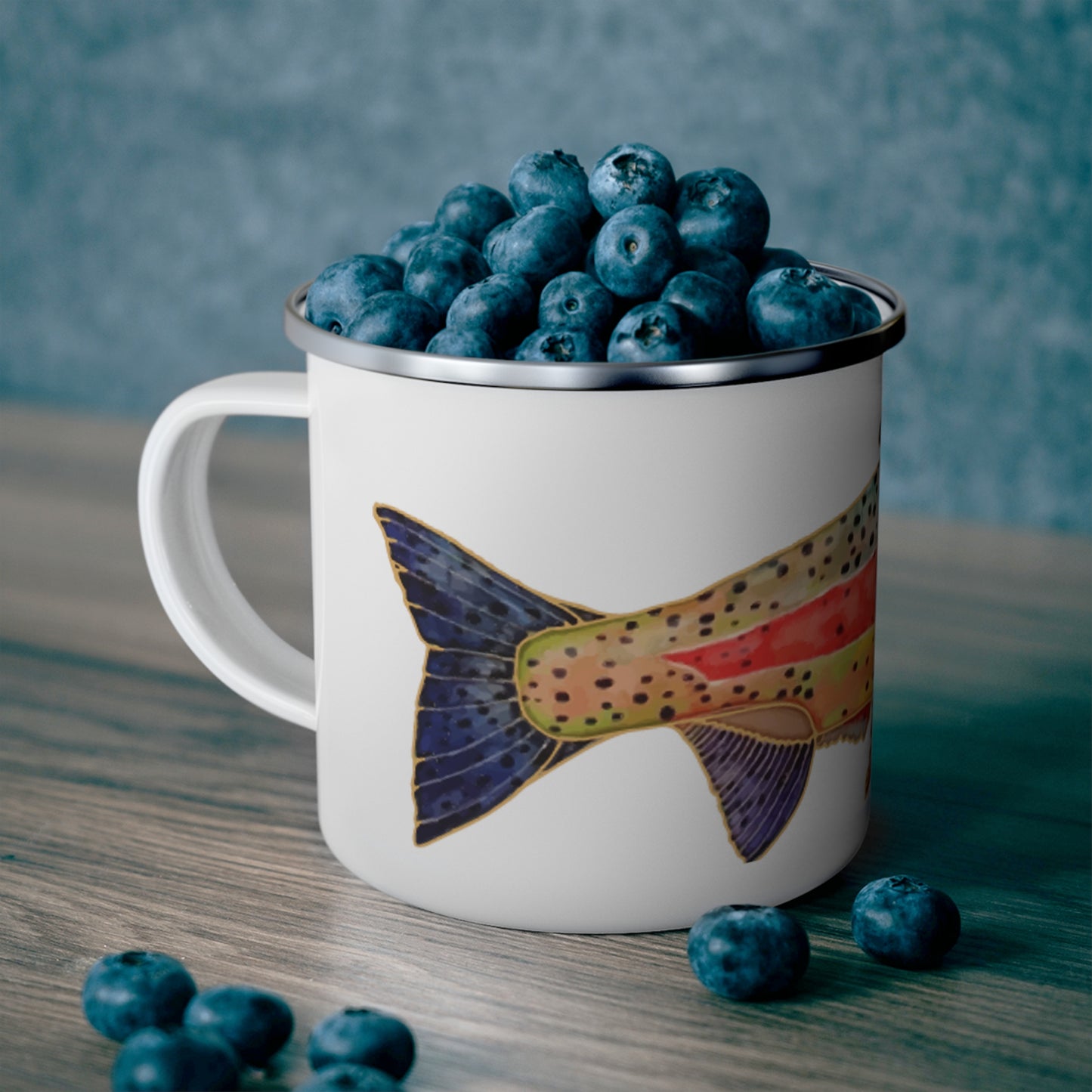 Rainbow Trout Enamel Camping Mug