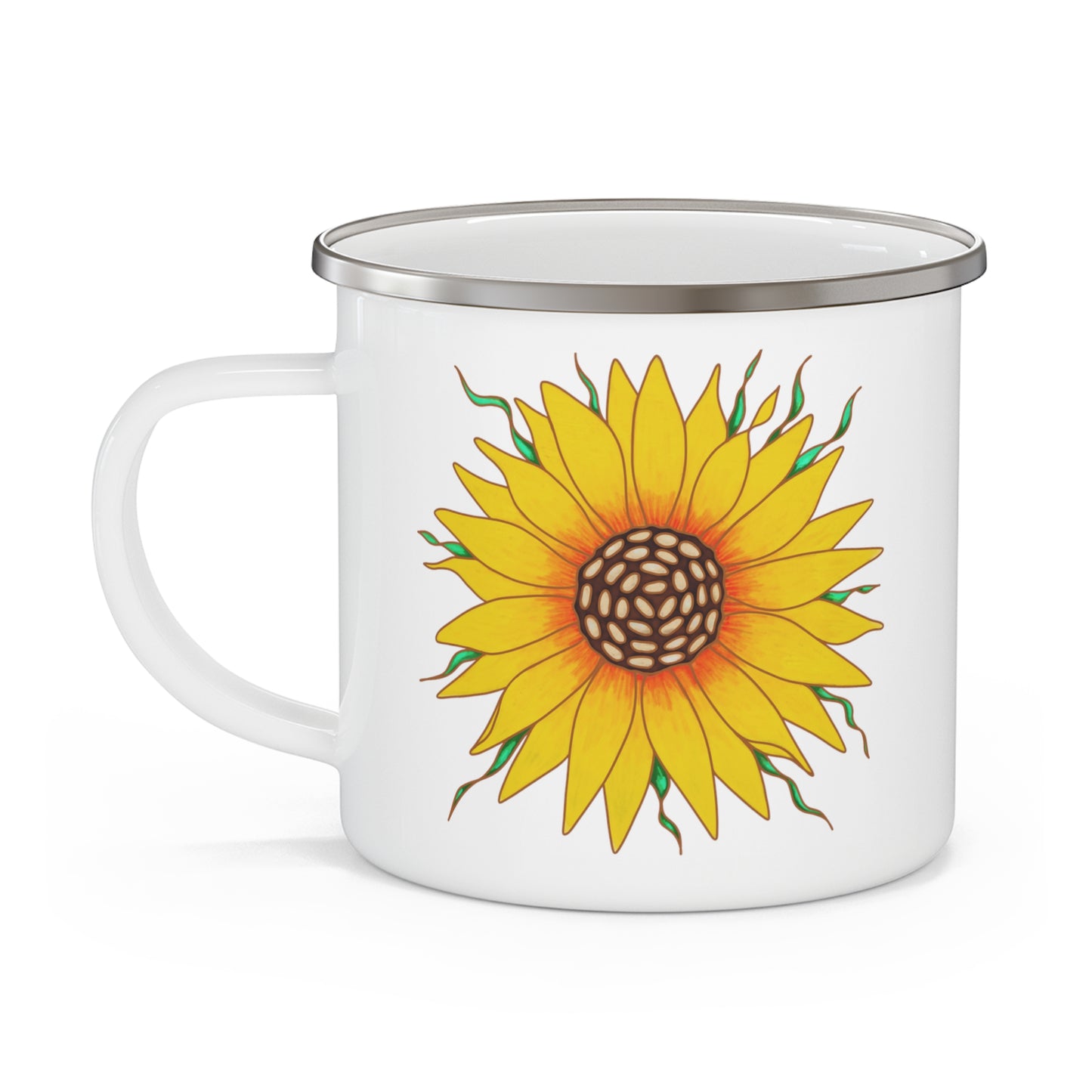 Sunflower Enamel Camping Mug