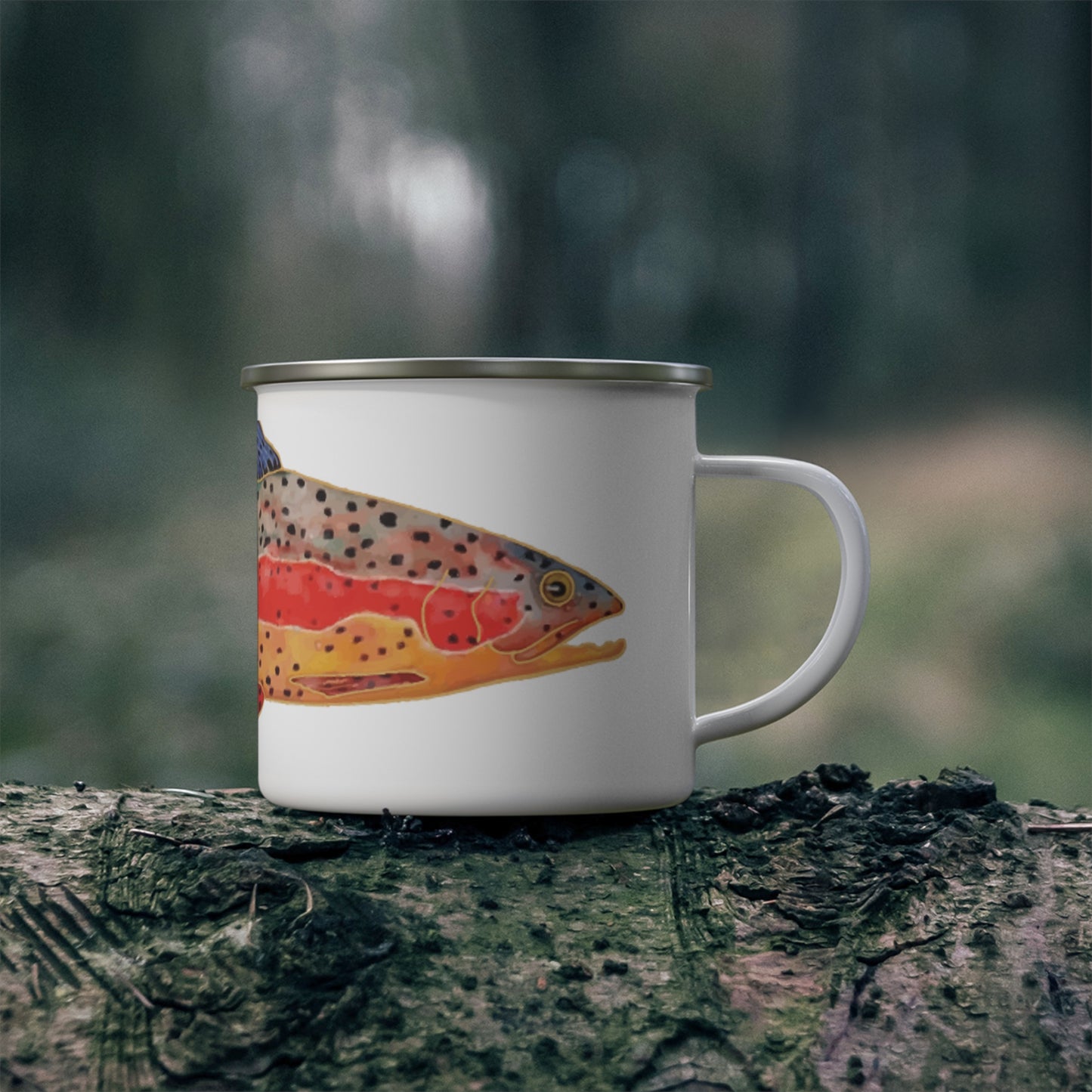 Rainbow Trout Enamel Camping Mug