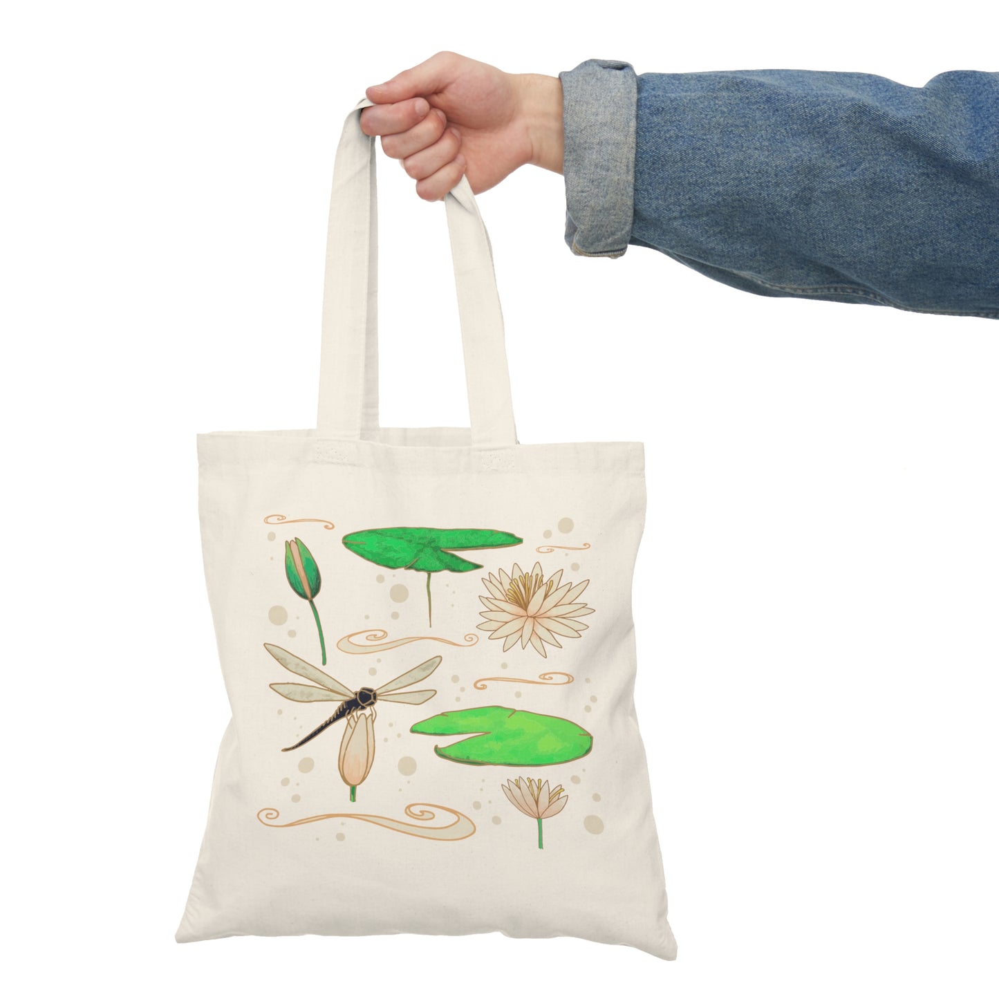 Water Lily Canvas Tote Bag