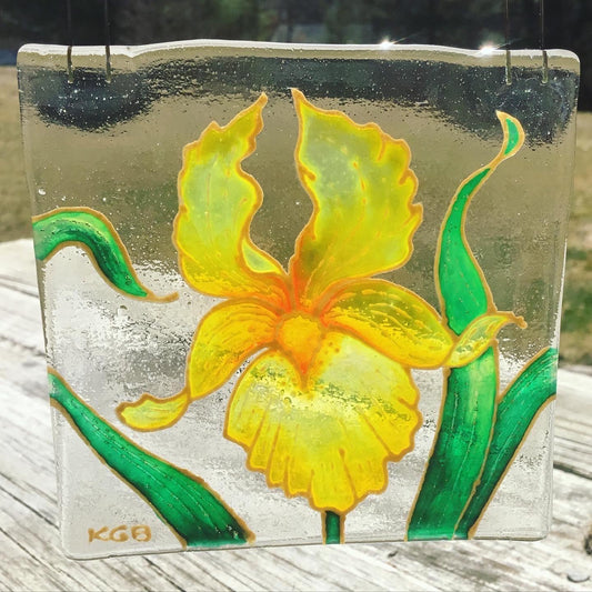 Yellow Iris Sun Catcher