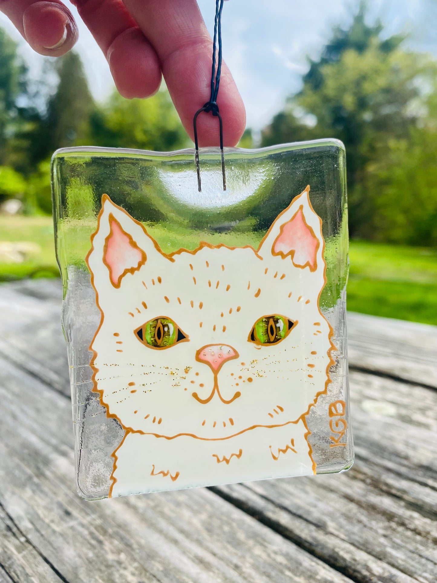 White Cat Sun Catcher