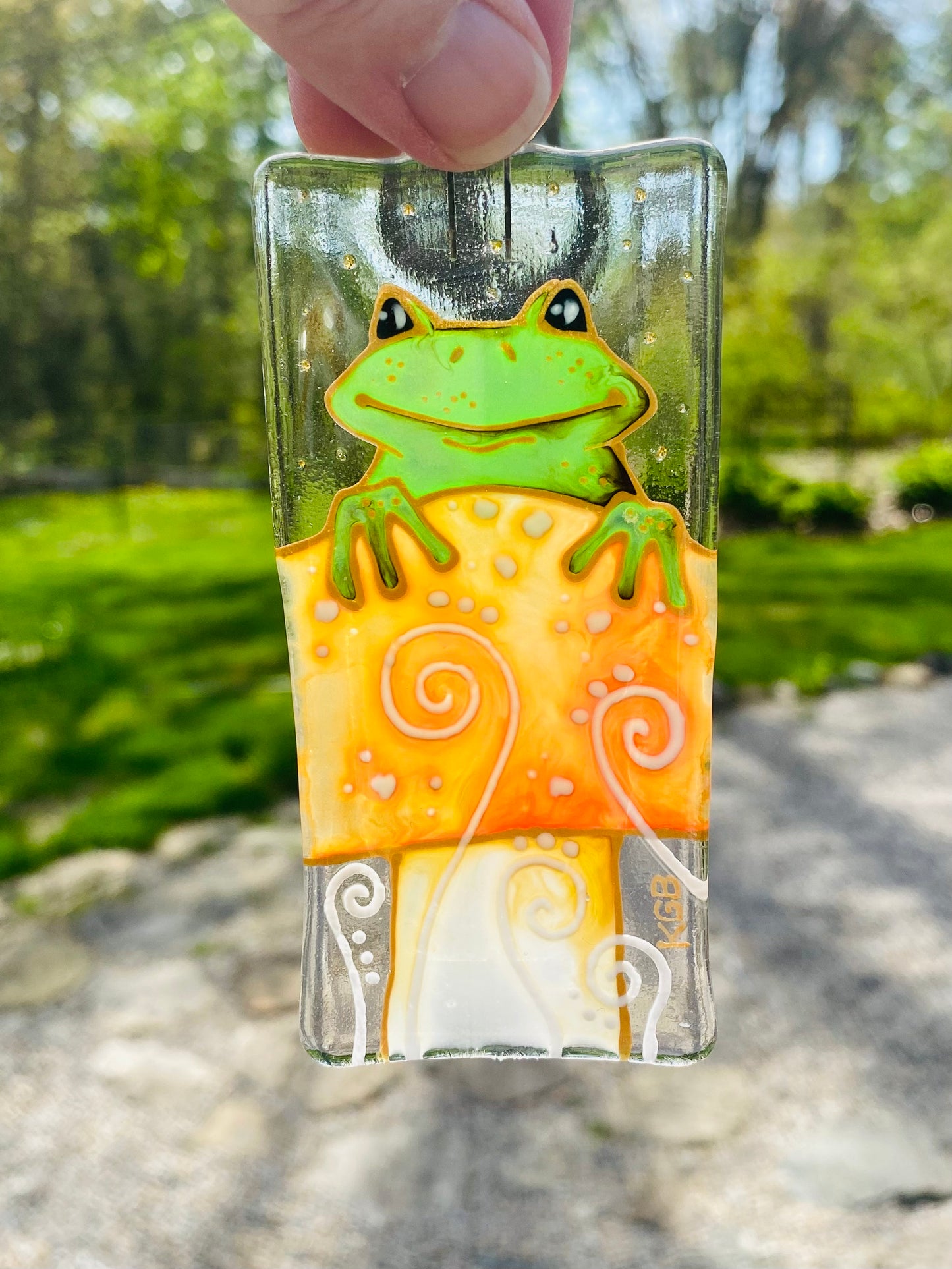 Little Frog and Mushroom Sun Catcher