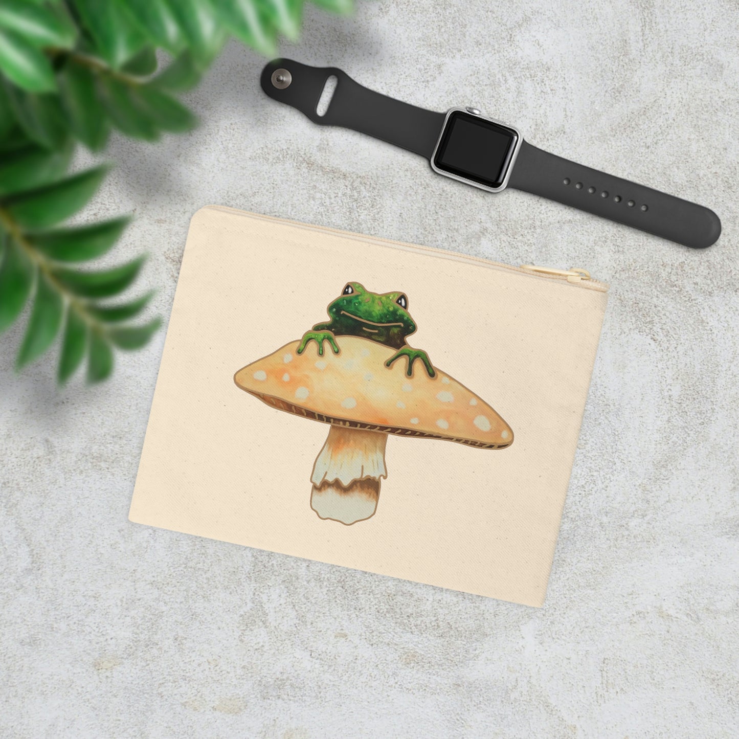 Frog Mushroom Accessory Zipper Pouch