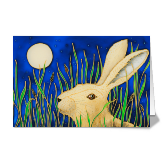 Hare and Moon Notecard